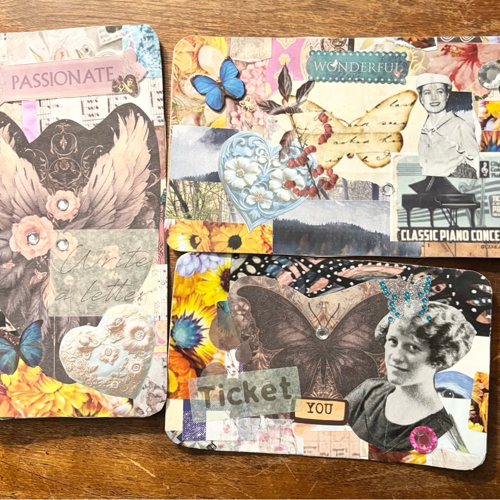 3 for $20 Junk Journal Note Cards large set of 7 pack #1